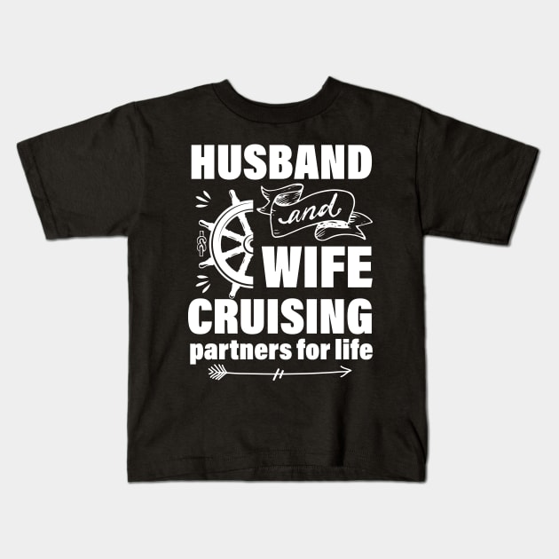 Husband And Wife Cruising Partners For Life Retro Vintage Kids T-Shirt by chidadesign